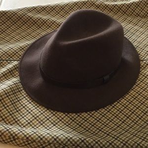 EDDIE BAUER 100% WOOL Fedora Hat Brown